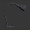 Stylish Metallic Desk Lamp With Flexible Arm And Red Button Base