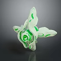 Modern Abstract White 3D Art Structure With Green Spiral Patterns And Artistic Shape 3d model