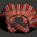 Man Wearing Red Striped Long Dress 3D Model on Gray Background