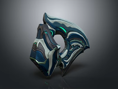 Sci Fi Character And Biomechanical Creature Design With Glowing Blue Green Streamlined Textures 3d model