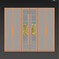 Elegant Modern Wardrobe Design With White Finish Gold Accents Glass Doors Hanging Space And Drawers