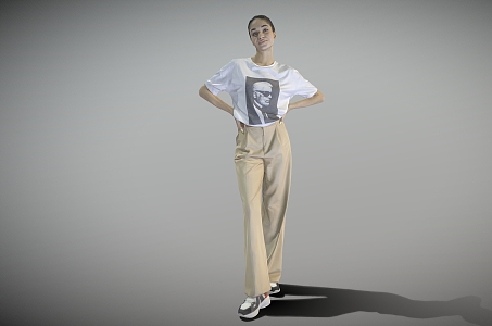 Casual Beauty Standing Beauty Model 3d model