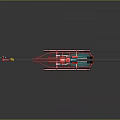 Red Frame Helicopter Model With Blue Green Parts And Rotors Design