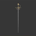 Classic Ornamental Sword With Metal Blade And Golden Hilt Spiral Design