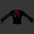 Stylish Black Top With Red Lining And Gray Sleeves For Daily Use