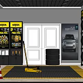 Car Dealership Service Interior With Michelin Tires Car Poster Jack And Tire Stacks