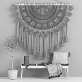 Tapestries Wall Ornaments Decor Side Interior Decorative Line Woven Hanging Ornaments Woven Wall Ornaments Woven Tapestries 3d model