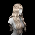 Female Game and Movie Character with Long Blonde Curly Hair Design