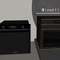 Modern Black Minotli Kitchen Appliances With Gold Accent And Digital