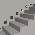 Modern wall lamp stair induction lamp corridor aisle induction lamp embedded wall 3d model