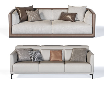 Modern Combination Sofa Double Sofa 3d model