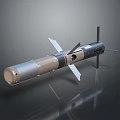 Modern Military Guided Missile With Aerodynamic Body Warhead And Tail Fins