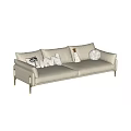 Cream wind multiplayer sofa 3d model
