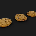 Freshly Baked Chocolate Chip Cookies With Chunks On Black Background