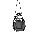 Elegant Hanging Chair with Decorative Metal Frame and Padded Seat for Indoor Outdoor Use
