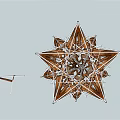 Geometric Star Shaped Landscape Sculpture With Intricate Interlaced Metal Structure Design