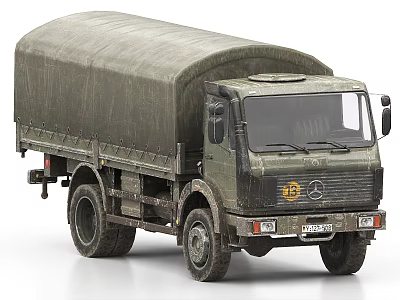 Military Cargo Truck With Green Canvas Cover And Heavy Duty Transport Design 3d model