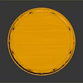 Elegant Yellow Round Stacked Furniture With Decorative Patterns And Smooth Surface 3d model