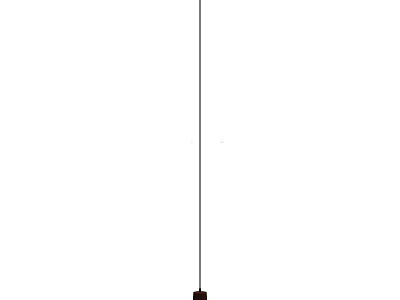 Minimalist Hanging Pendant Lamp With Dark Colored Body And Thin Suspension Cord 3d model
