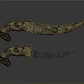 Ornate Decorative Knives With Intricate Carvings And Antique Style Handles