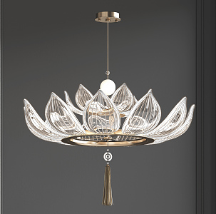 New Chinese Chandelier Lotus Chandelier 3d model