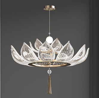 New Chinese Chandelier Lotus Chandelier 3d model