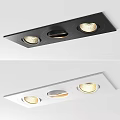 Black Recessed Downlight Spotlight With Single Double Triple Hole Ceiling Designs 3d model