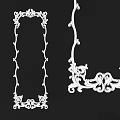 White Ornament Decor Combination With Decorative Frames And Intricate Scroll Patterns 3d model