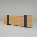 Modern Wooden TV Stand with Black Panels and Open Shelves Design