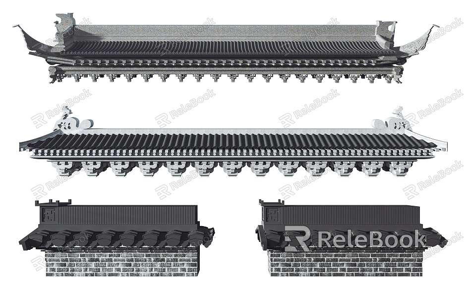 Chinese Eaves Tile Eaves Combination model