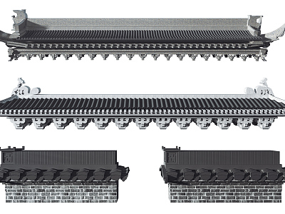 Chinese Eaves Tile Eaves Combination model