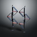Modern Stylish Spiral Bookcase Furniture With Black Metal Frame And Wooden Shelves