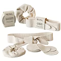Natural Laundry Daily Essentials with Soft Towels Scented Candle Bath Bottles Linen Sachet on Tray