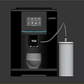 Modern Black Coffee Machine With Digital Display And Silver Water Tank