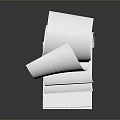 White Rolled Paper Towels Stacked As Household Supplies With Dark Reflective Background