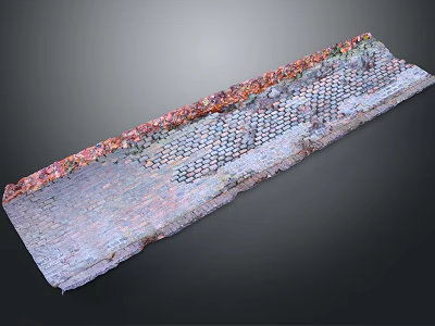Detailed Textured Floor Design With Hexagonal Brick Pattern And Colorful Stone Sections 3d model