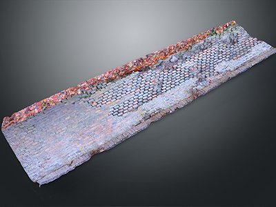 Modern road brick road stone road river beach stone 3d model