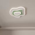 Modern Creative Shape Ceiling Light With Green And White Design And LED Light Strip 3d model