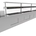 Commercial Kitchen Appliances Stainless Steel Counter With Multiple Pots And Control Panel Screen