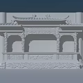 Ancient Architecture Featuring Traditional Roof Carved Decorations Red Pillars And Stone Base