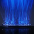 Decorative Light With Blue Flame Effect Mounted On Metal Bracket And Projected Patterns