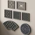 New Chinese-style openwork window carved pattern openwork window lattice wall lattice window antique leak window 3d model
