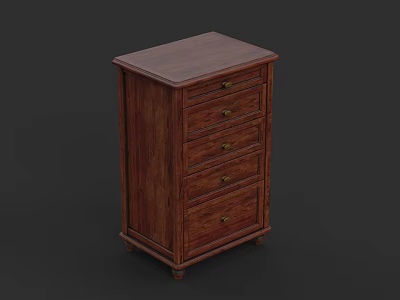 Traditional Wooden Entryway Side Cabinet with Multiple Drawers and Classic Design 3d model