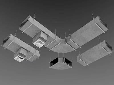 Modern Commercial Ventilation Duct Components For Industrial Air Distribution System 3d model