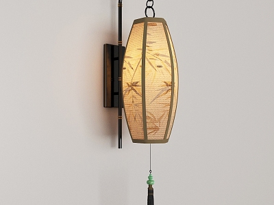 New Chinese Zen Wall Lamp 3d model