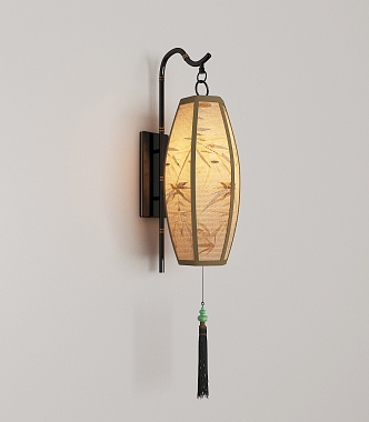 New Chinese Zen Wall Lamp 3d model