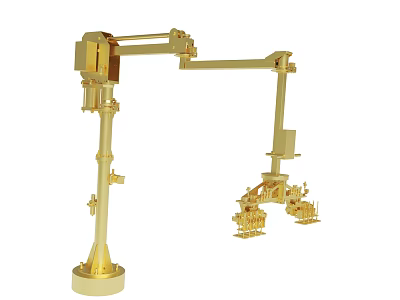 Detailed Golden Mechanical Arm Model With Articulated Structure And Precision Components 3d model