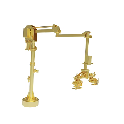 Detailed Golden Mechanical Arm Model With Articulated Structure And Precision Components 3d model