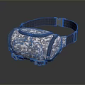 Practical Camouflage Fanny Pack With Dark Blue Strap And Brown Buckle