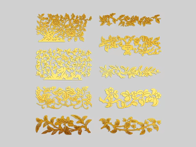 Plant Pattern Flower Pattern Flower Plant Decorative Pattern Plant Silhouette Wall Decorative Flower Pattern Plant Pattern Element Plant 3d model